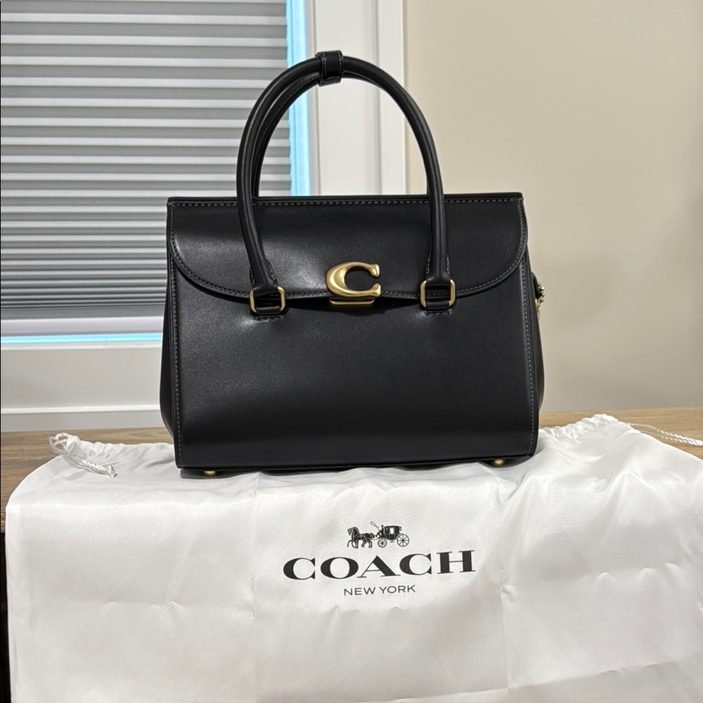 coach Broome Carryall Black Leather Handbag